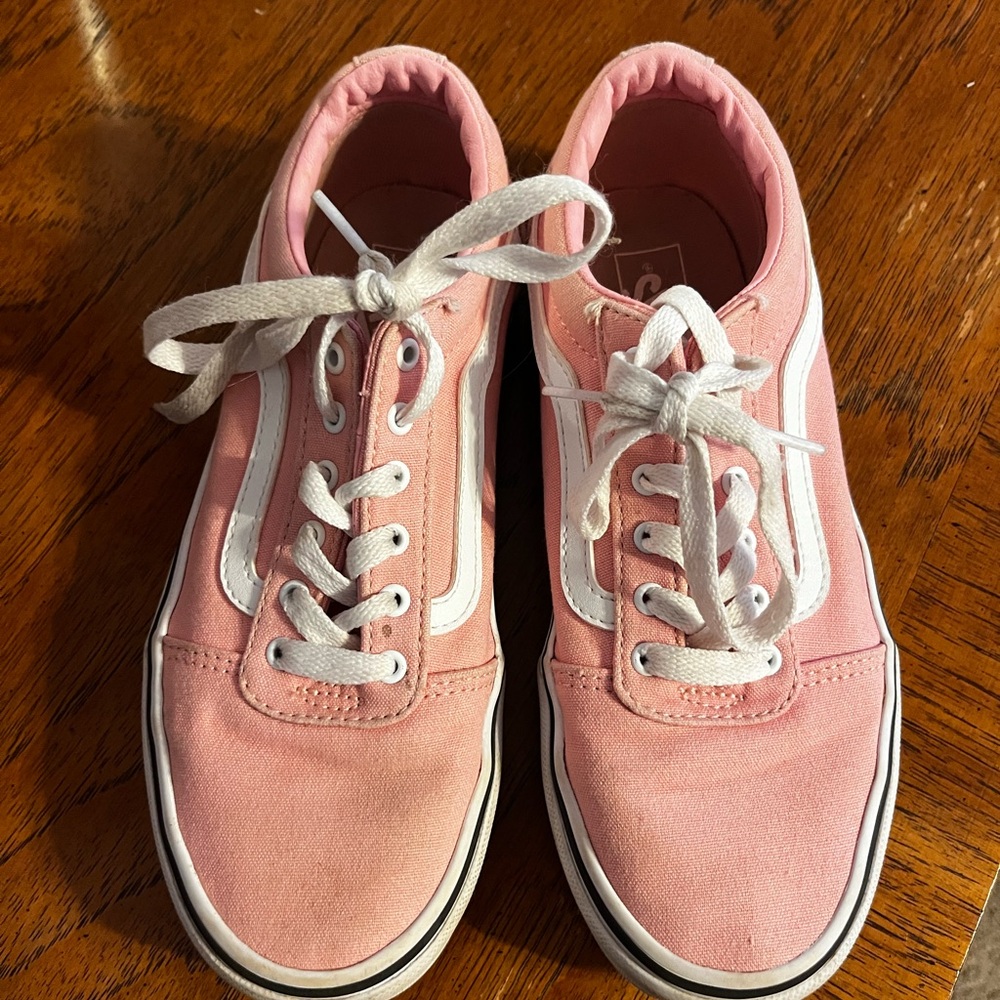 Vans Pink and White Sneakers Canvas Suede